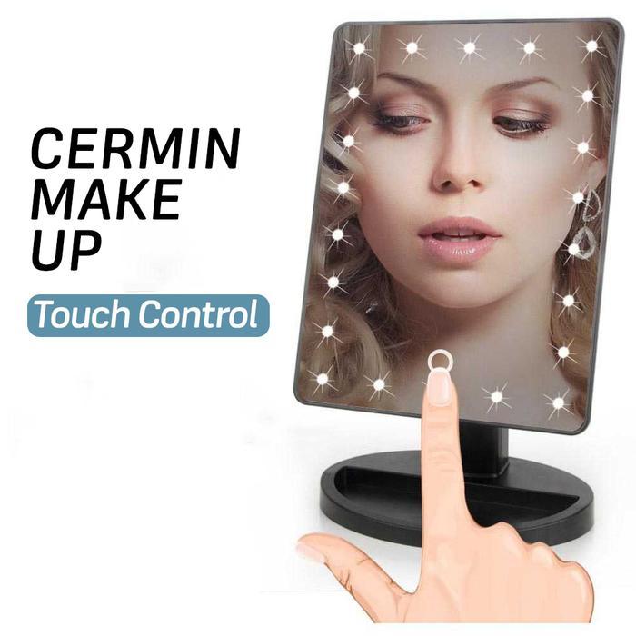 Cermin MakeUp Meja Lampu LED Kaca Rias Touch Control