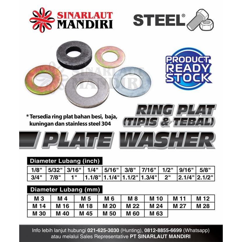 Ring Plat / Flat Washer / Plate Washer M8 - Tebal