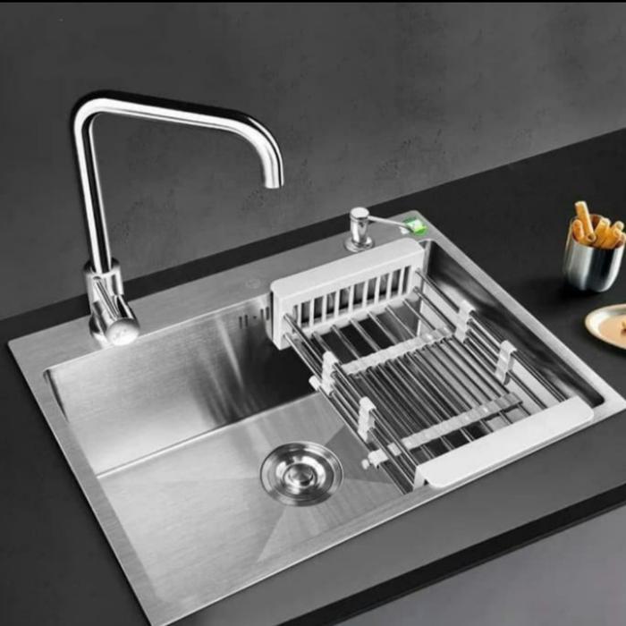 Paket komplit kitchen sink ONAN BOLZANO INOBE JKM 5040 stainless Wastafel Cuci Piring Komplit Set