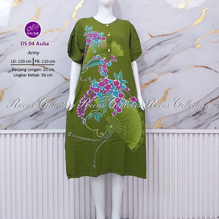 TERLARIS BATIK AULIA DASTER 04 BATIK PRINT DASTER LENGAN PENDEK DI BAWAH LUTUT KANCING DEPAN BUSUI 1