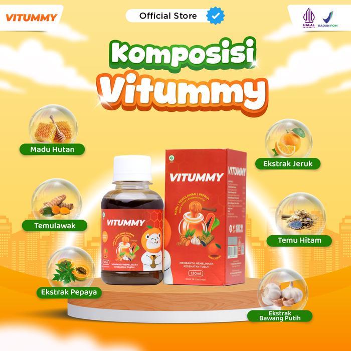 MADU VITUMMY 1 BOTOL - VITAMIN NAFSU MAKAN DAN TUMBUH KEMBANG ANAK, VITUMMY ASLI