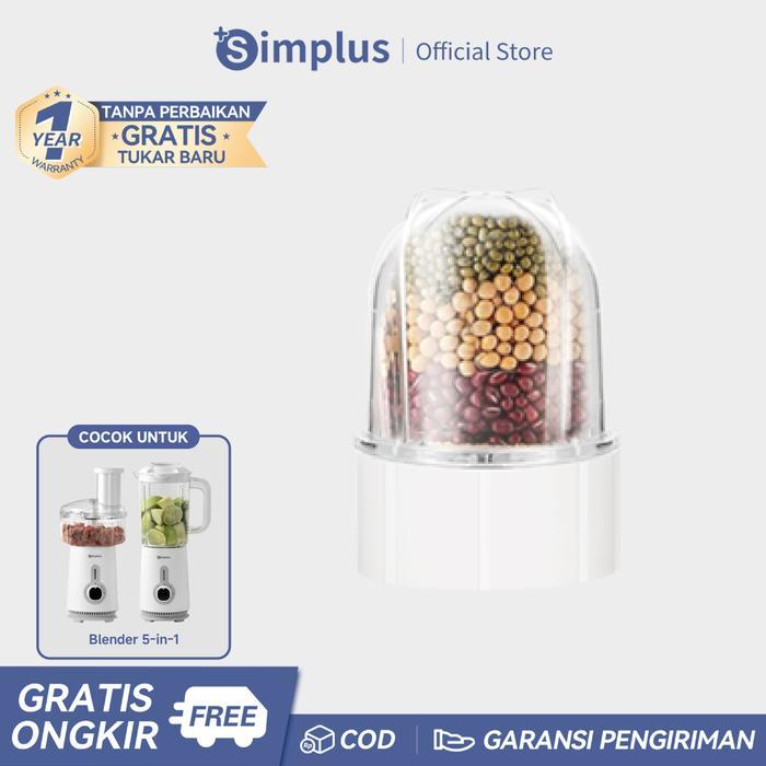 Simplus Pisau + Gelas Bumbu Blender Penggiling Untuk Blender 5-In-1 Material Pc Bilah Pisau
