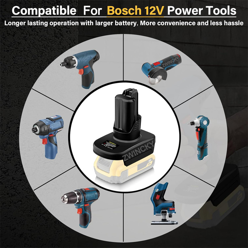 Battery Adapter For Makita/Dewalt/Milwaukee/Bosch 18V 20V Lithium Battery Convert to for Bosch 12V