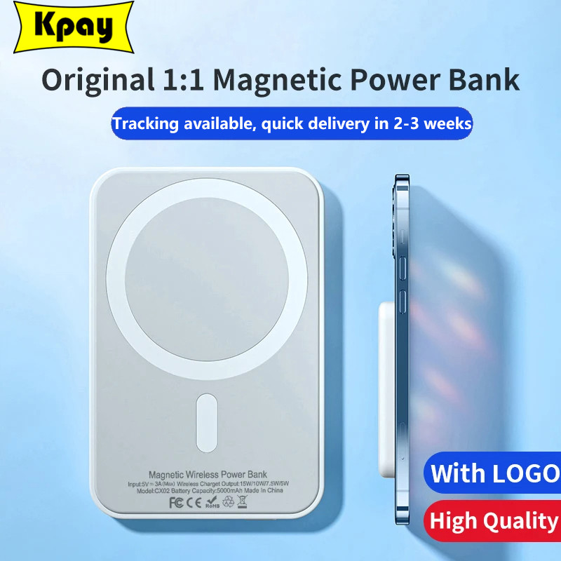 Original 1:1 Macsafe Power Bank Magnetic Wireless powerbank External Portable Battery Pack For  ipho