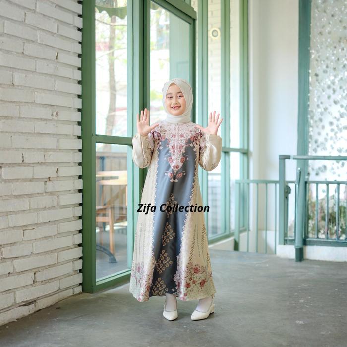 Gamis Anak Mauna Silk Premium Bahan Silk Halus Jatuh Tebalnya Pas Glossy Elegan Mewah Resleting