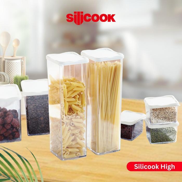 Silicook Food Container High - Food container toples bening transparan plastik kotak square jar