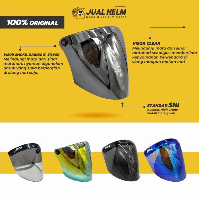 Best Seller Kaca Helm Bogo Snail F19A ( Helm Cargloss / Retro / Klasik / Visor ) Original