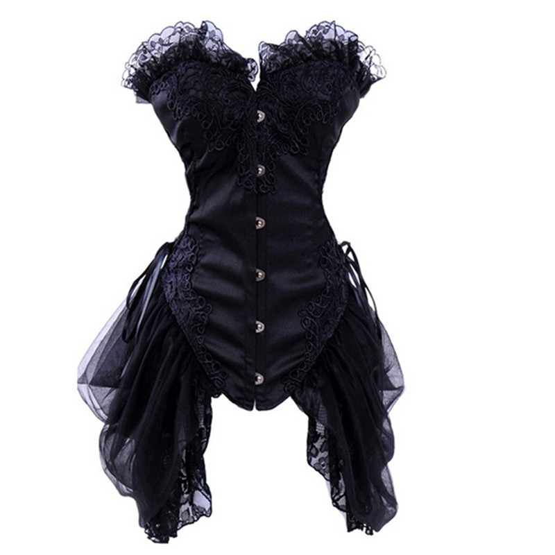 Vintage Corsets Lace Mesh Steampunk Underbust Corset Sexy Chest Binder Corselet Gothic Ladies