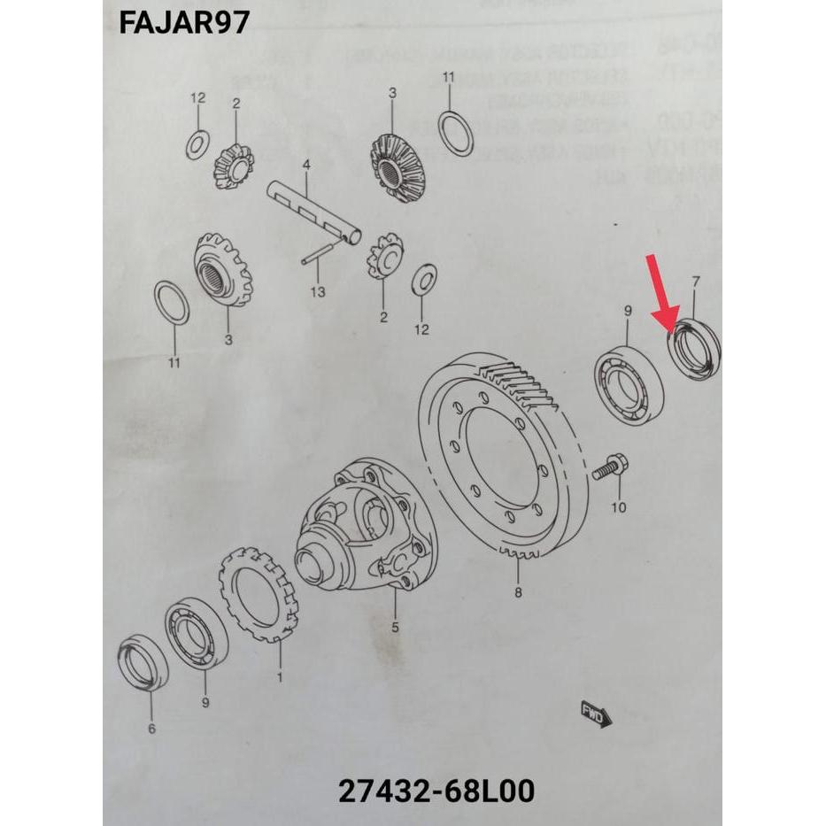 Seal Kokel As Roda Depan Dalam Kanan/Kiri Suzuki Celerio/Wagon R Mt