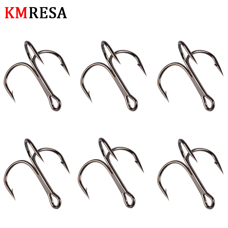 5pcs / lot VMC 3 x strong high carbon steel triple fishing hook type in size 2 # 4 # 6 # 8 # 10 # 12