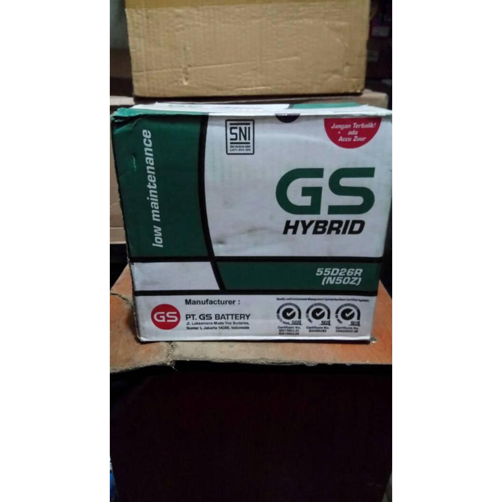 Aki Gs Hybrid N50Z 12V 60Ah/Amper Astra Otoparts.