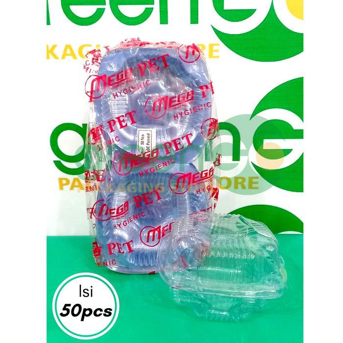 MIKA HB BURGER MEGA ISI 50PCS TRANSPARAN MIKA HAMBURGER DONAT BENING