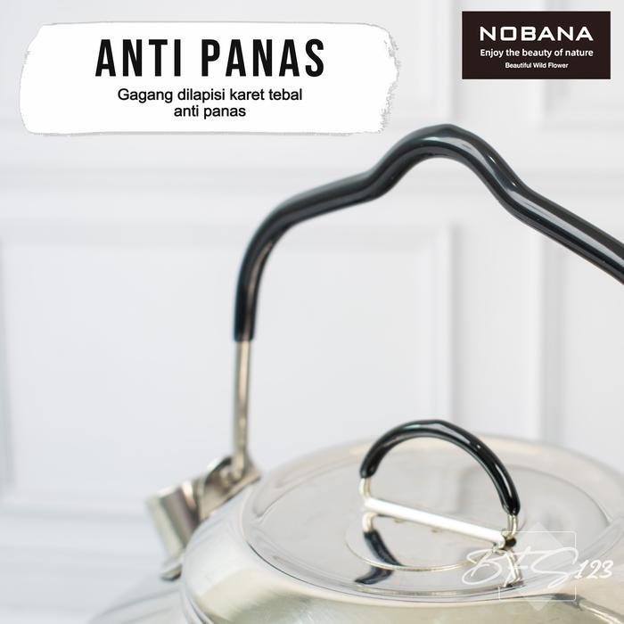 Teko Camping Stainless Steel 304 1,5 Liter Gagang Handle Grip Karet NOBANA teko camping