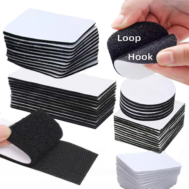 10Pairs Self-Adhesive Hook and Loop Fastener Tape Dot Double-Sided Adhesive Tape Nylon Sticker With