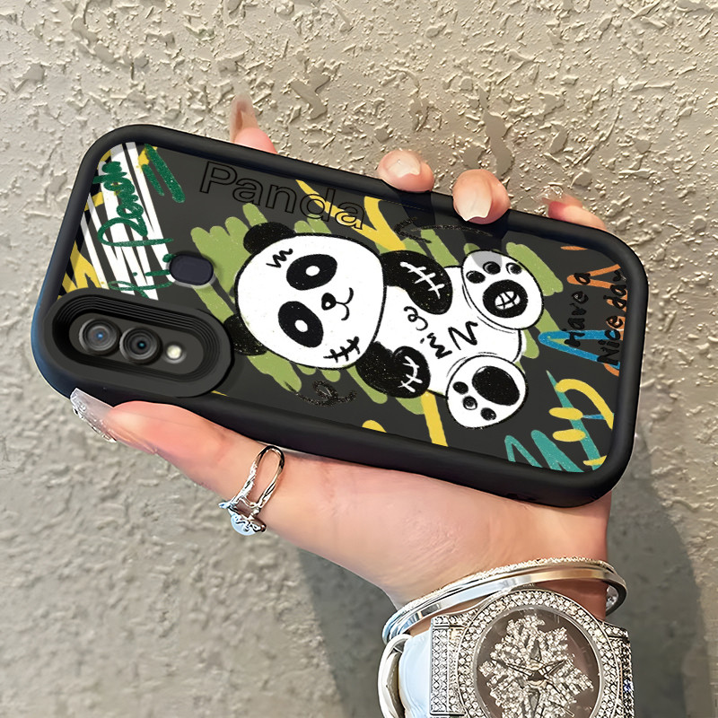 Casing Hp Samsung Galaxy A30 A20 M10s Case Casing Panda kecil yang rusak pola Kasus HP Tangga Langit