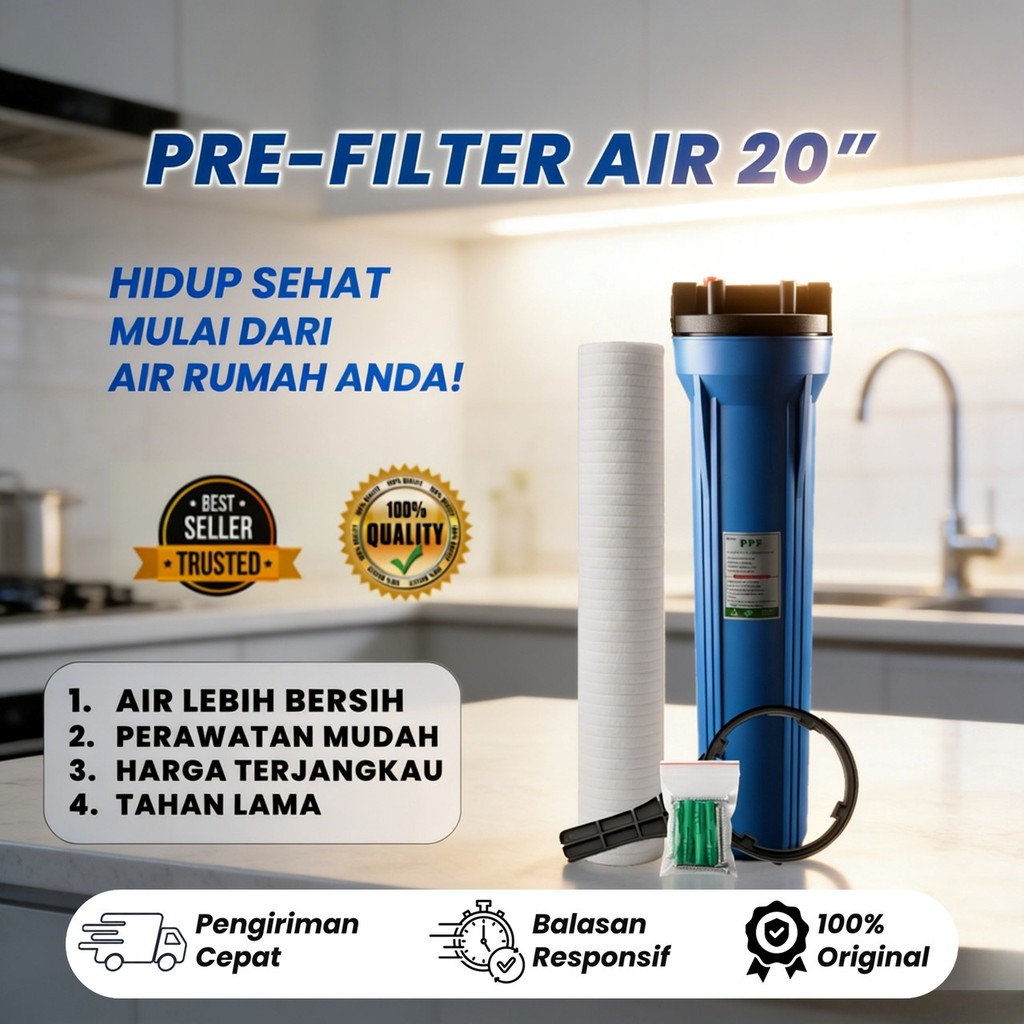 Housing Filter Air 20" / Water Filter Housing 20" -  Clear, 1/2 inch