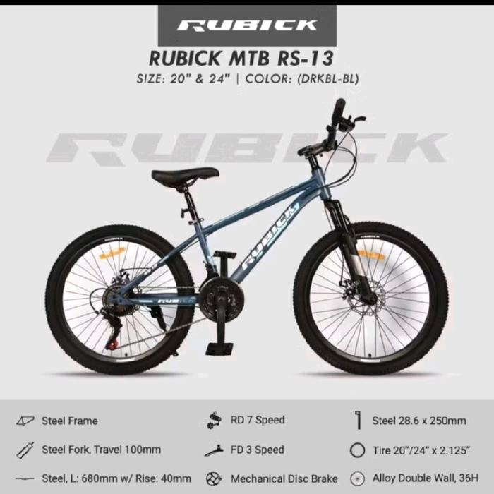 Mtb/Sepeda Gunung 26inch Rubick rem cakram depan belakang