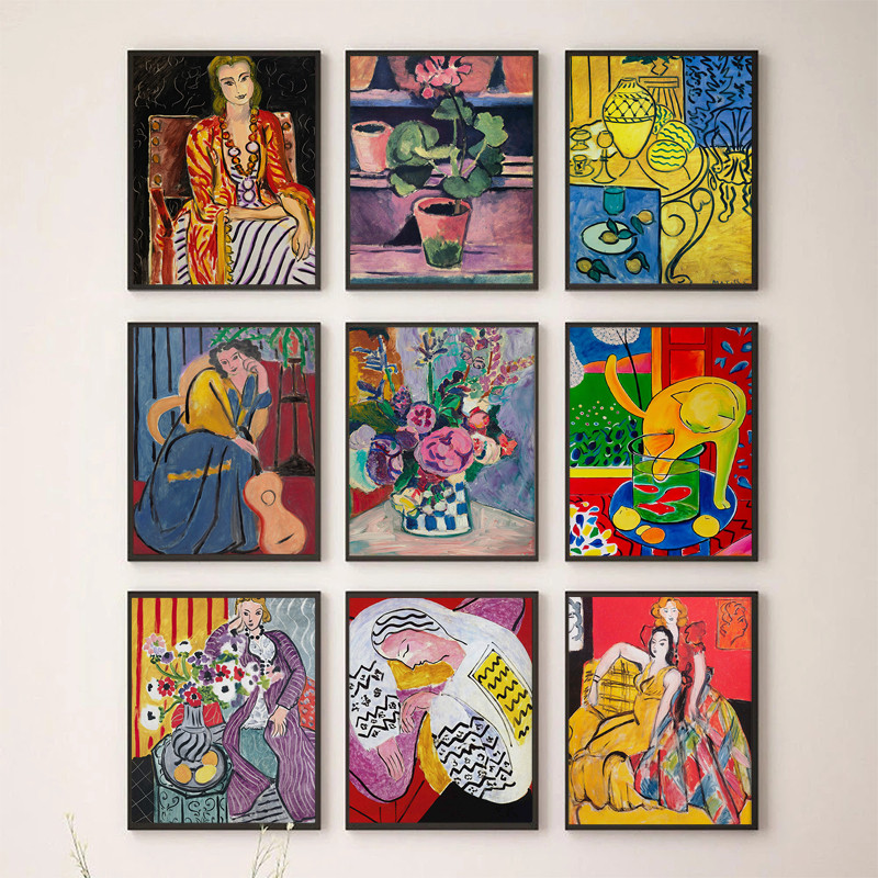 Matisse Print Elegant woman Vintage Wall Art colors Colorful Passionate decoration canvas poster in
