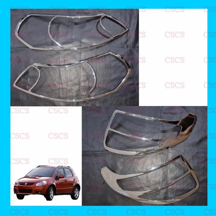 Paket Garnish Lampu Depan Belakang Suzuki Sx4 Chrome