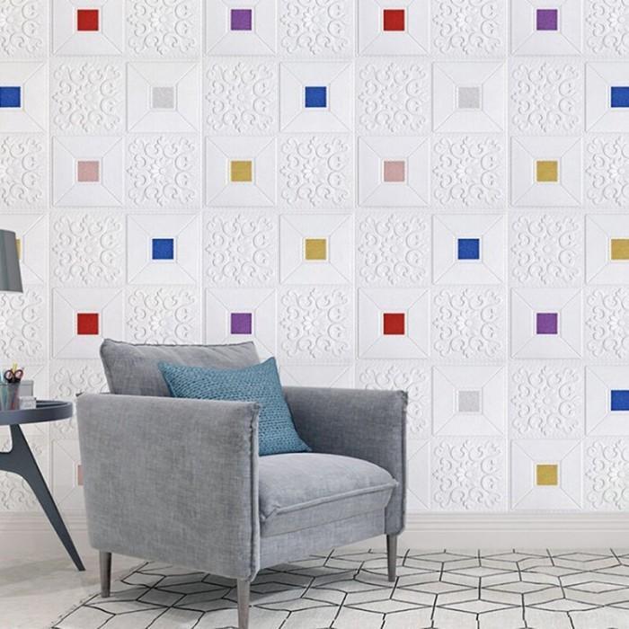 "New" BATIK KRISTAL Wallpaper 3D Foam Stiker Peredam Suara / Panas Plafon