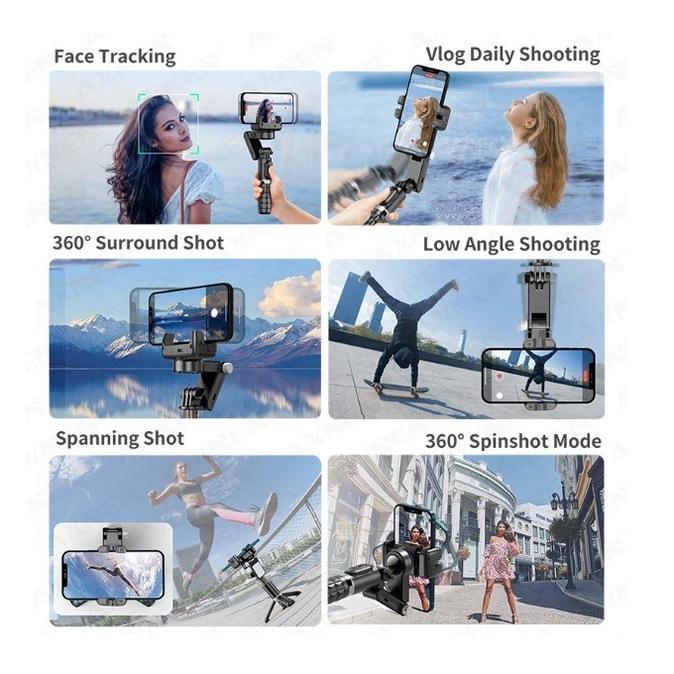 Gimbal Stabilizer L09 Selfie Stick Tripod Shooter Lampu Hp Smartphone
