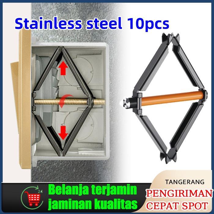 Broco Sch - 10Pc 86Mm Per Dinding Tanpa Inbow Kotak Perbaikan Sekrup Steker Switch