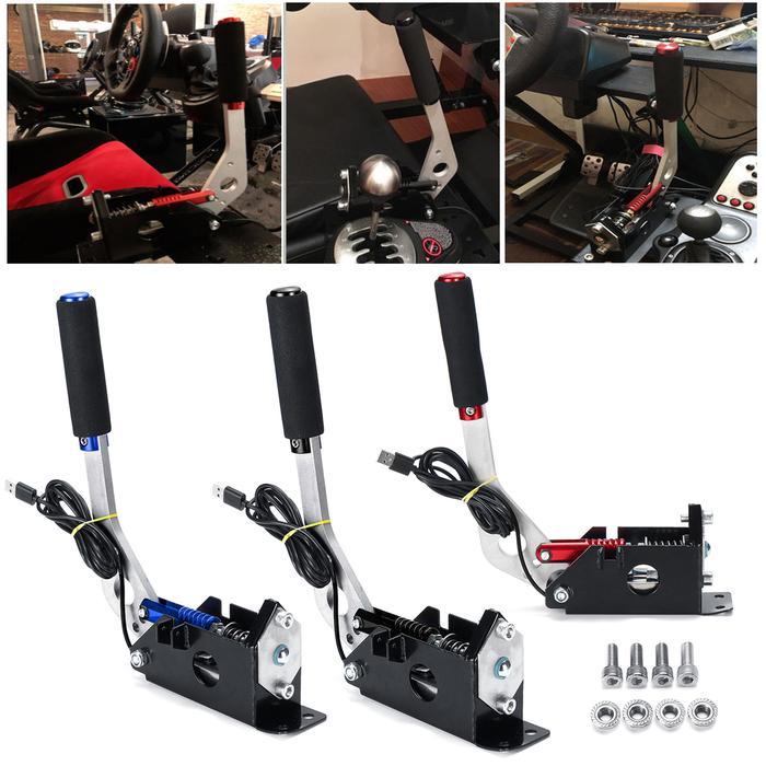 MERAH / HITAM USB HANDBRAKE CLAMP SCREWS SIM UNTUK GAME BALAP