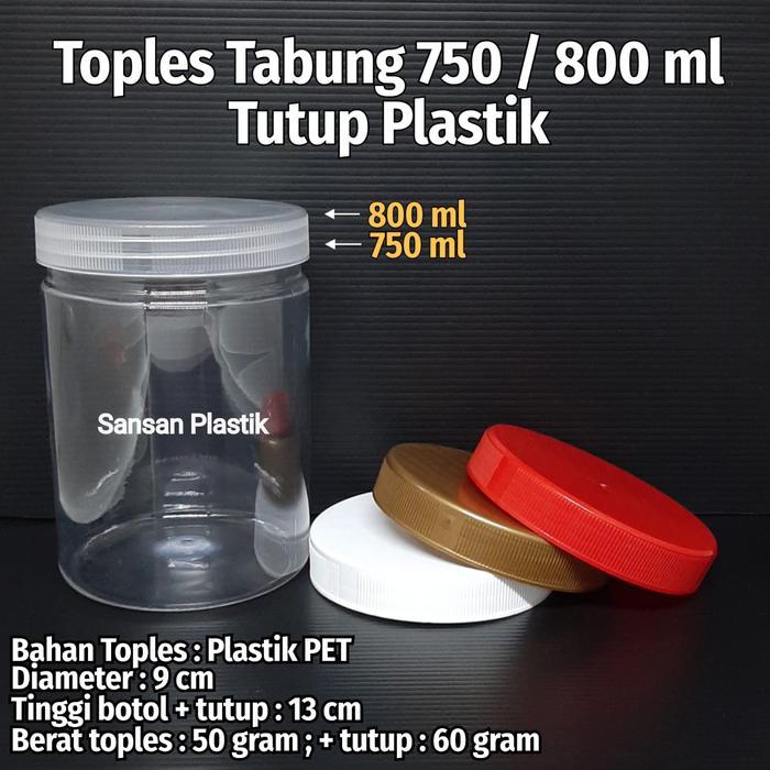 Toples Plastik 750ml / Toples Tabung 750 ml