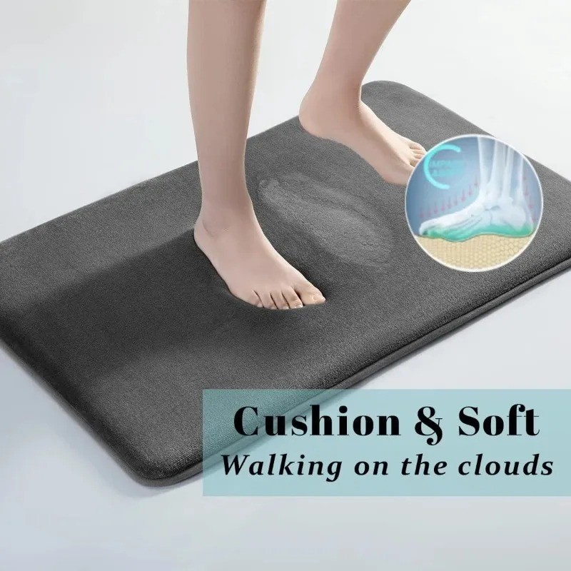 Absorbent Floor Mat Non Slip Bath Mat Anti Slip Coral Velvet Bathroom Floor Mat Door Home Decoration