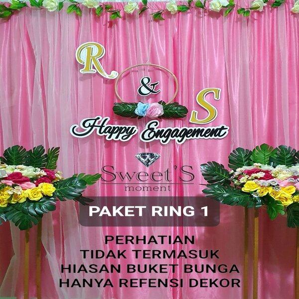 Paket Backdrop Lengkap Hiasan Lamaran Pernikahan Dekorasi Dilapisi Tile Terbaik