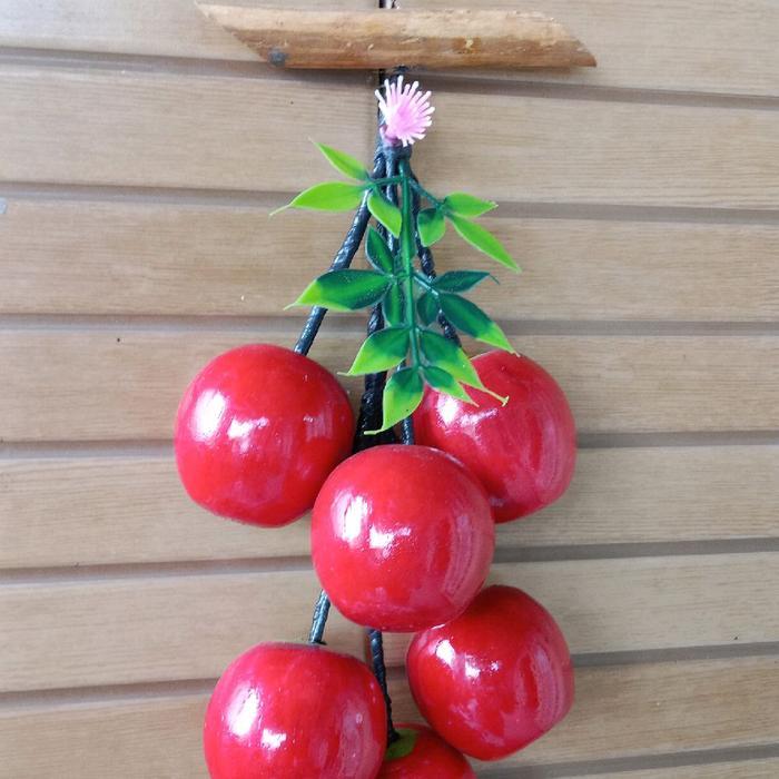 "New" Buah hias gantung Hiasan rumah buah kayu