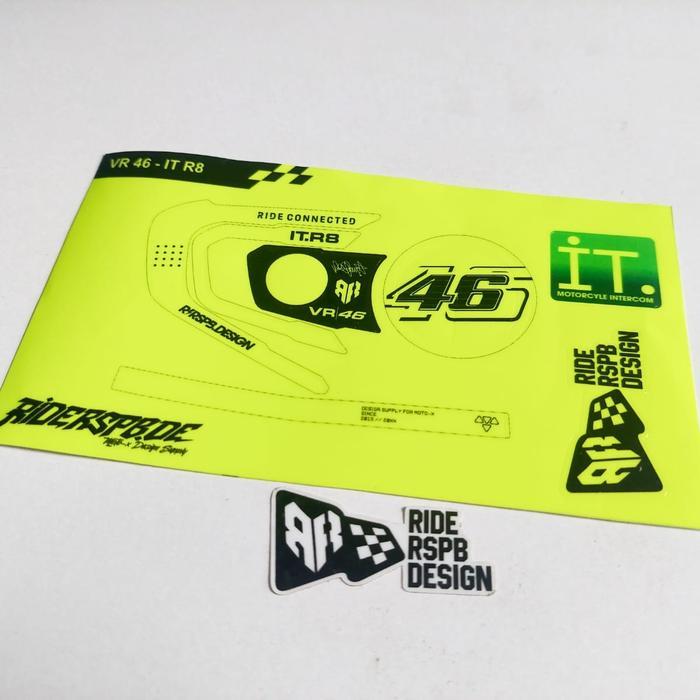 ASLI GARSKIN DECAL INTERCOM IT R8 - VR46 IT R8 READY STOCK