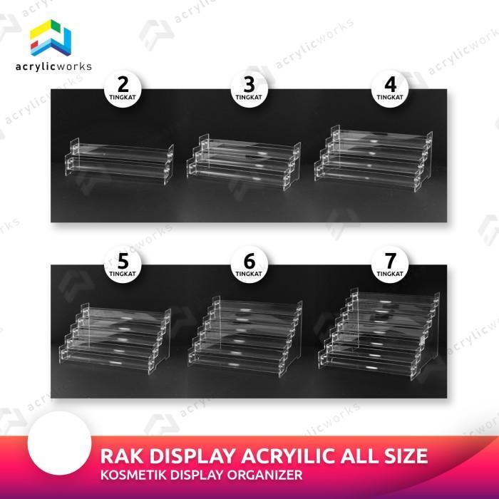 Rak Organizer Acrylic Rak Tempat Lipstik Rak Tempat Kutek 7 Tingkat