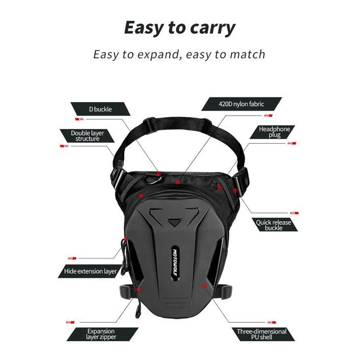 Motowolf Tas Paha Motor Hardcase Tas Selempang Touring Premium