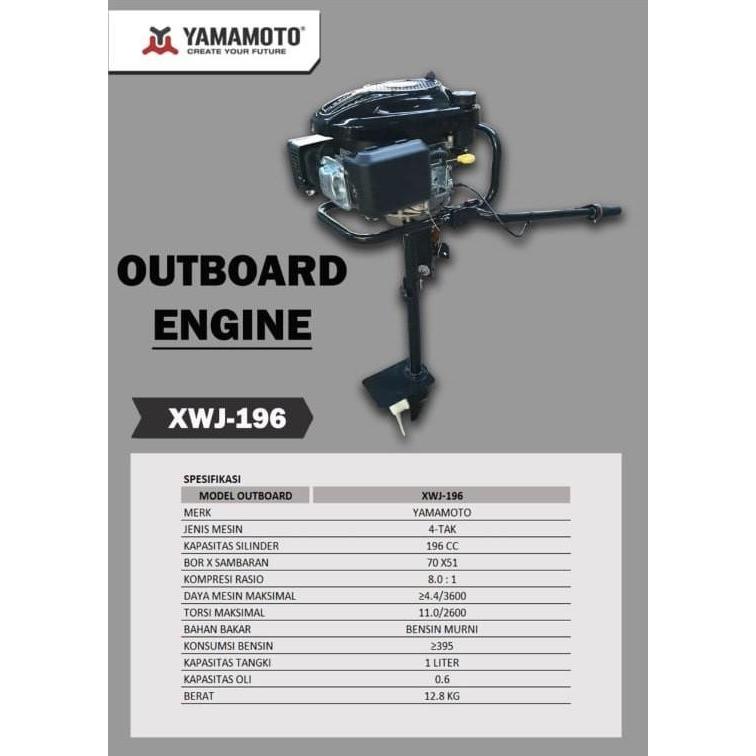 Mesin Tempel Perahu YAMAMOTO Outboard Machine XWJ 196