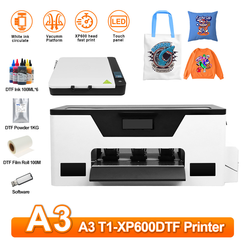A3+ DTF Printer Impresora XP600 DTF Transfer Printer A3 DTF T-Shirt Printing Machine For Garment Bag