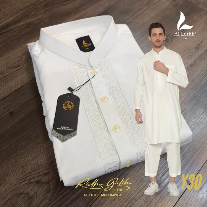 Al Luthfi - Setelan Baju Koko Pakistan BORDIR SENADA