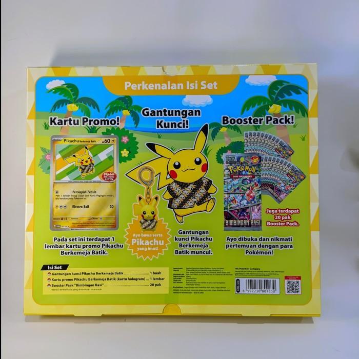 Promo Terbaru, Booster Box Set Pikachu Berkemeja Batik Gantungan Kunci Bimbingan Rasi Pokemon
