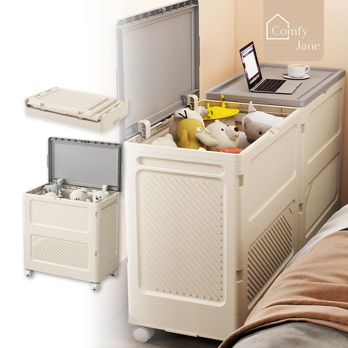 TERMURAH Comfyjane Tempat Penyimpanan Nakas Storage Box Keranjang Mainan Pakaian Lipat Dengan Roda
