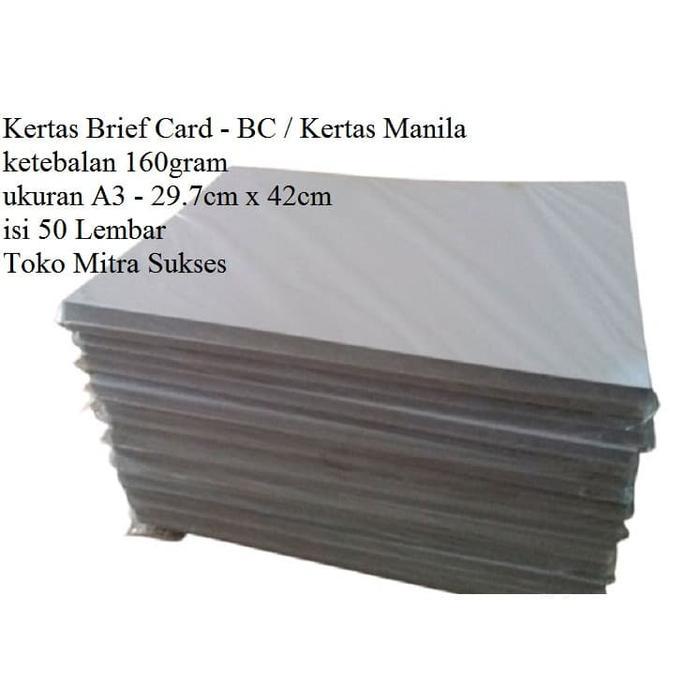 Kertas Brief Card - Bc - Kertas Manila 160Gram A3 Isi 50 Lembar