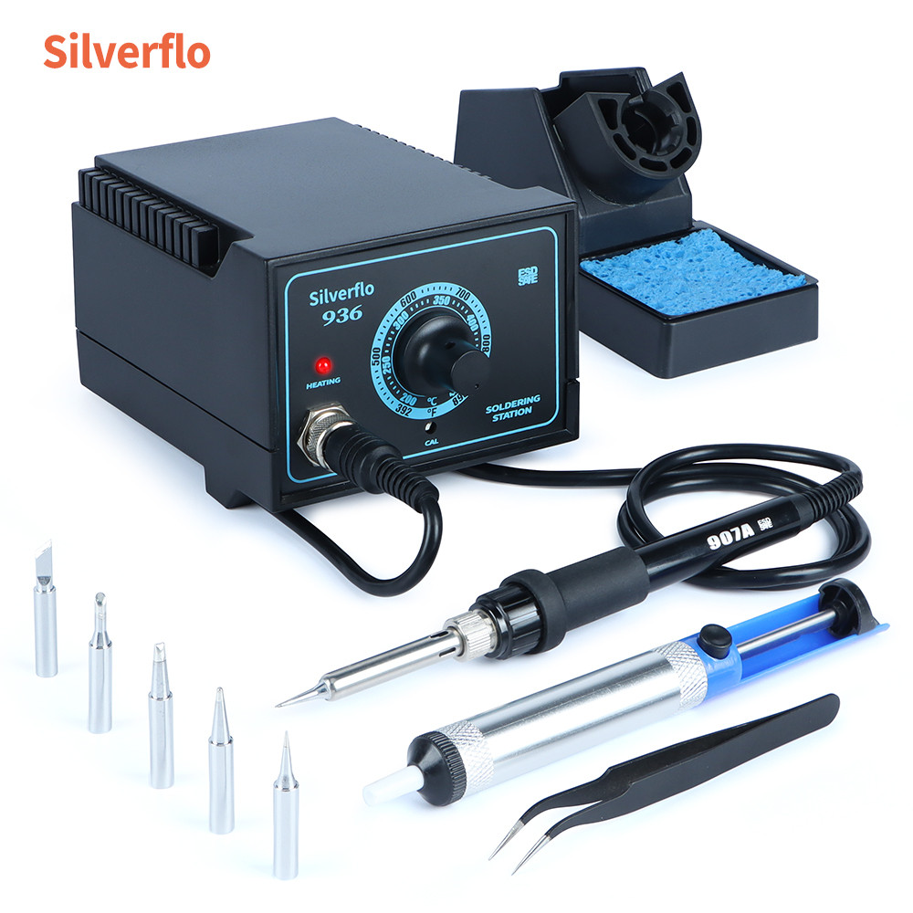 Silverflo 936 Soldering Station Anti-Static Welding Rework Station Mini Soldering Iron Station for