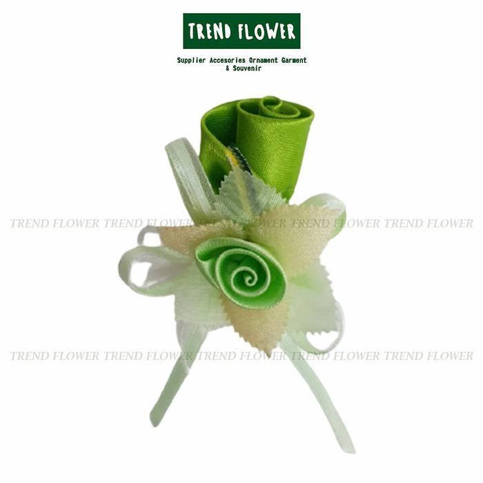 Bunga kain pita melon kelopak tanggung imut aksesoris Bros Bunga