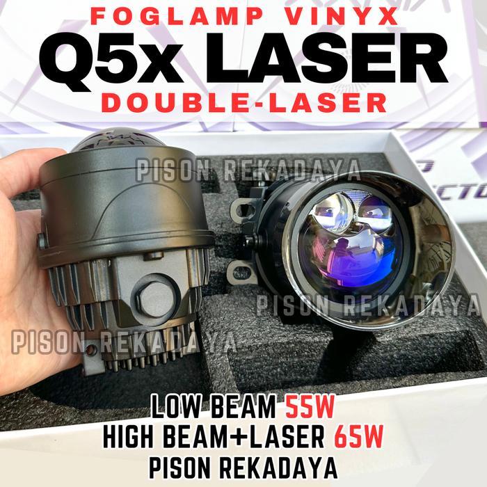 Foglamp Projector Biled Vinyx Q5 Double Laser Q5X Laser Lampu Kabut Mobil Vinyx Q4 75 Watt 3 Inci