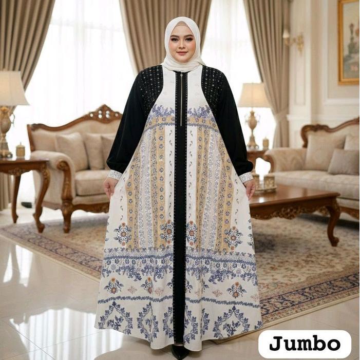 Gamis Abaya Alena Printing Jumbo Seri 8 Terlaris