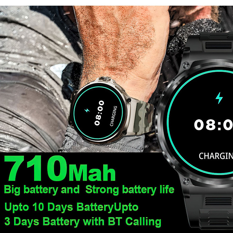 LIGE NEW 1.85 HD BLUETOOTH CALL NFC SMART WATCH MEN SPORTS FITNESS TRACKER HEART MONITORING 710MAH