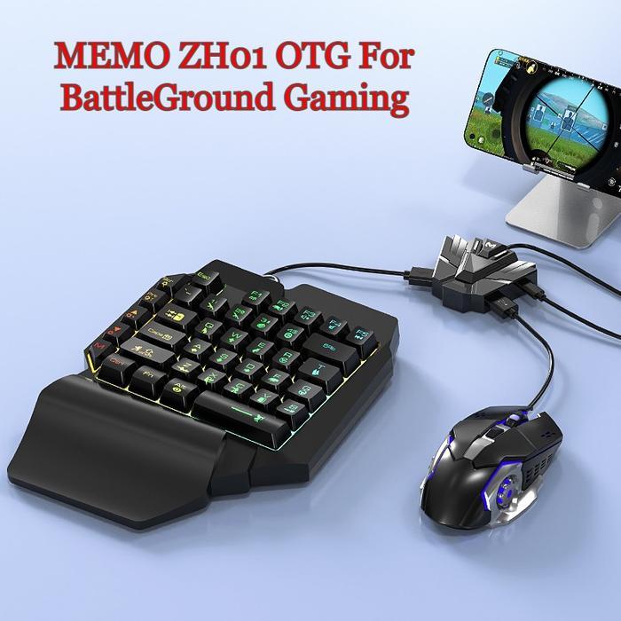 MEMO ZH01 OTG Converter Keyboard & Mouse Gaming RGB