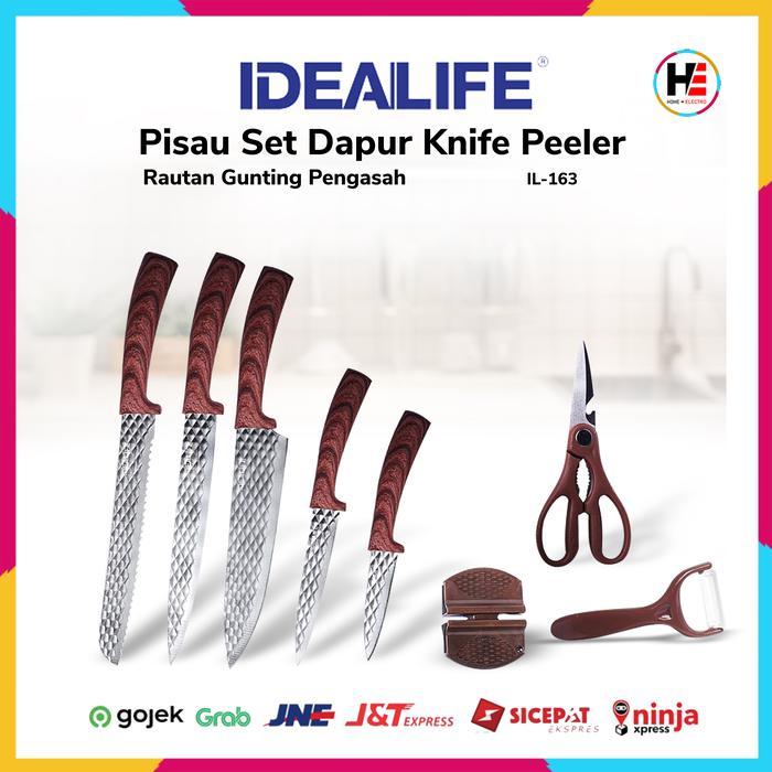 Produk Favorit Idealife Il-163 Pisau Set Dapur Peeler Rautan Pengasah