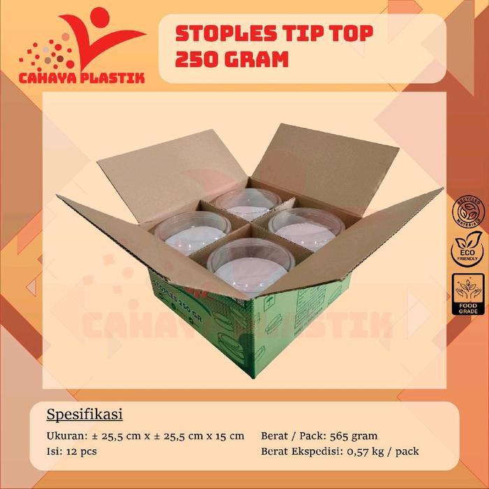 Stoples 250gr Isi 12pcs / Toples Nastar / Toples Kue Kering / Toples Mika Bulat 250gr 1 Lusin Ramah