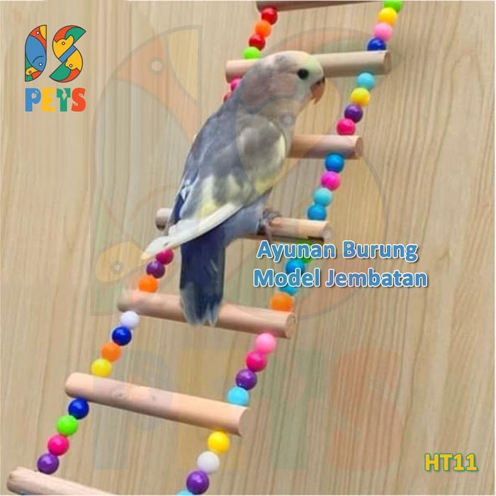 Ayunan Burung Jembatan Tali Mainan Lovebird Parkit Falk Conure HT11