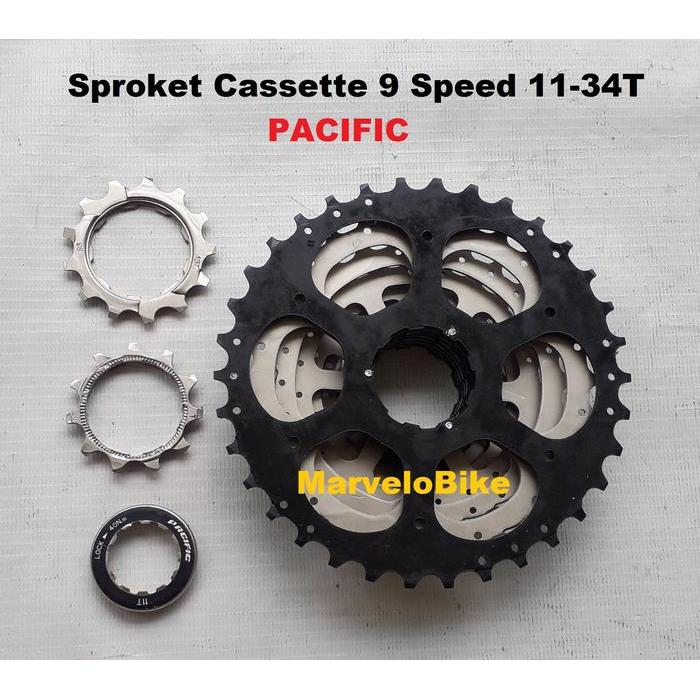 Sproket Freewheel Susun Sepeda 9 Speed 11-34T Cassette Pacific
